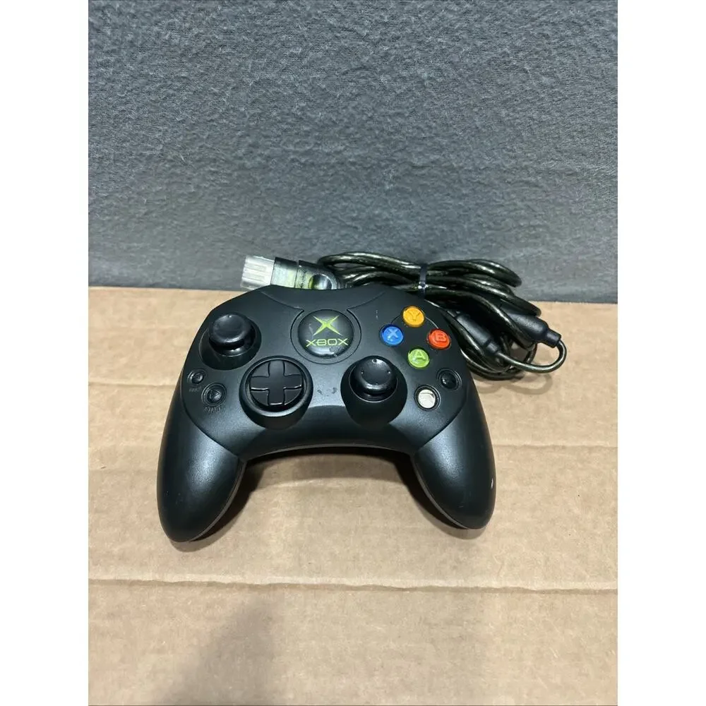 Original Xbox OEM S Type Black Controller With Breakaway Cable